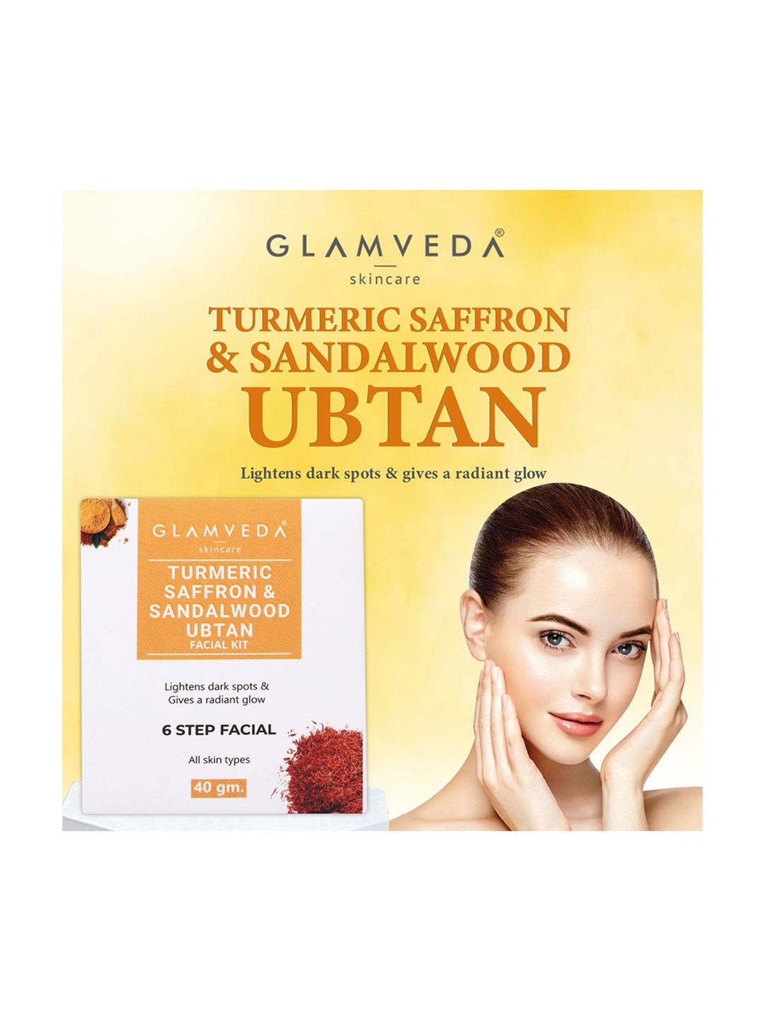 Glamveda Turmeric, Saffron and Sandalwood Ubtan Facial Kit Pack of 2