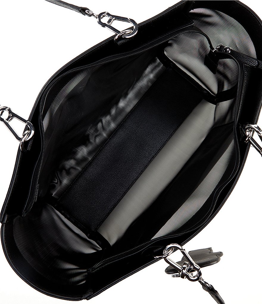 KARL LAGERFELD PARIS Adele Signature Black Mesh Tote Bag