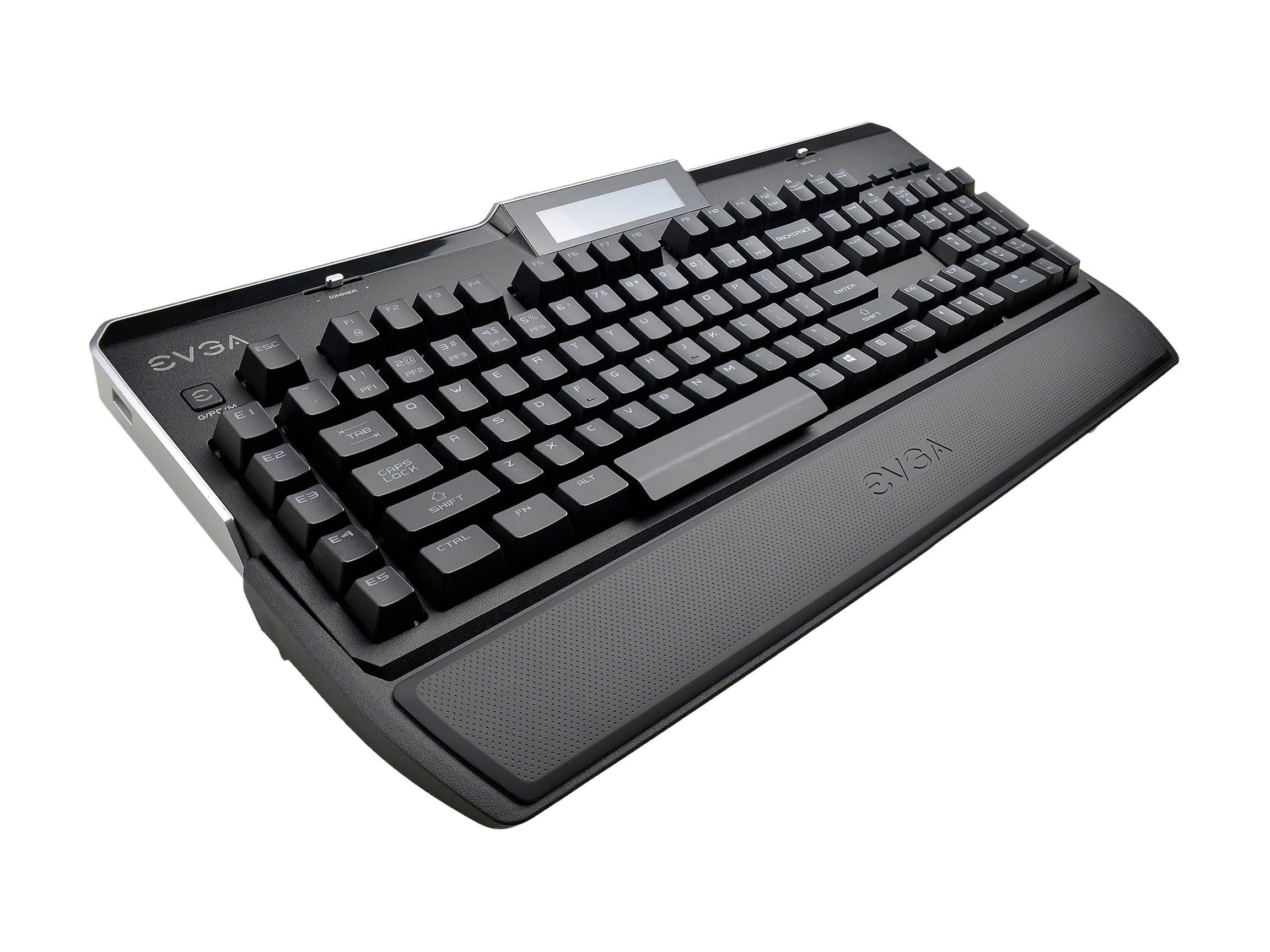 EVGA Z10 Gaming Keyboard, Red Backlit LED, Mechanical Blue Switches, Onboard LCD Display, Macro Gaming Keys