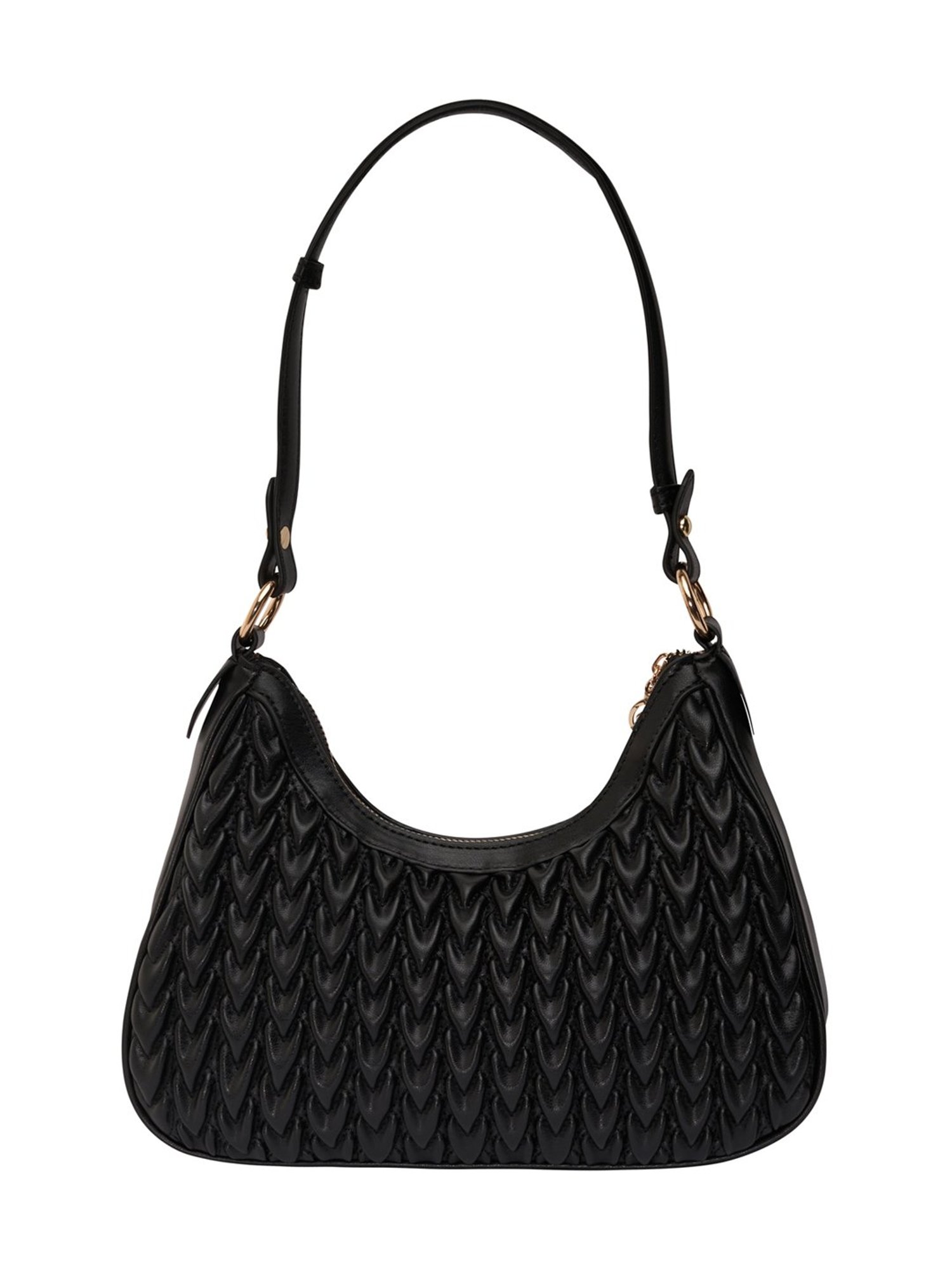 Lino Perros Black Quilted Medium Hobo Shoulder Bag