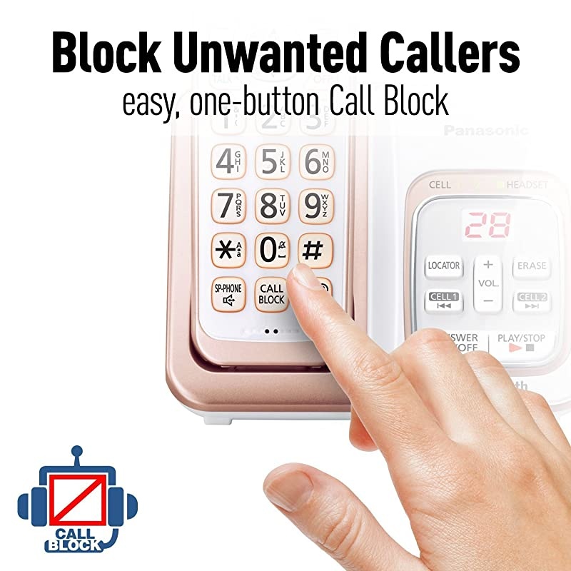 KXTGD562G Link2Cell Bluetooth Cordless Phone with Voice Assist and Answering Machine 2 Handsets Renewed