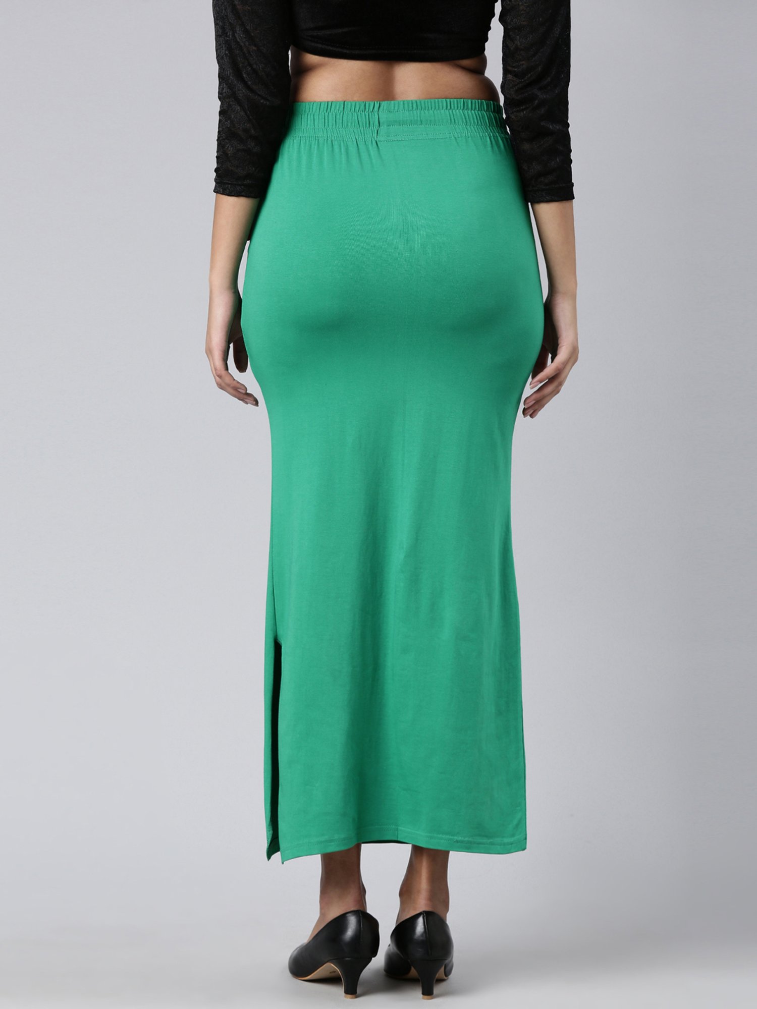 JCSS Green Cotton Saree Shapewear