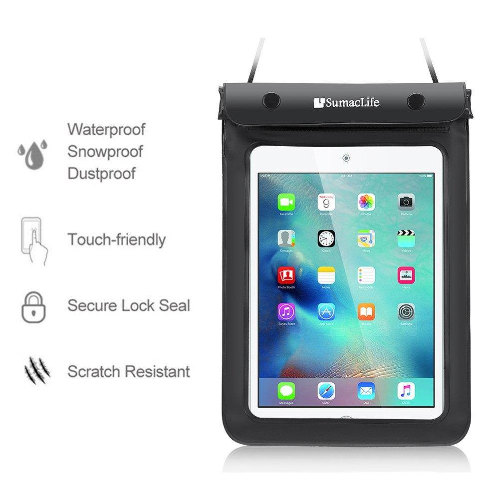 Vangoddy 8 Inch Tablet Waterproof Case Dry Bag (Black) for Lenovo Yoga Tab 3 7 Basic/Tab 2 A7 / Tab 3 7" / Asus ZenPad Z8s / ZenPad 3S 8.0 / ZenPad 3 8.0 / iRulu Walknbook 2Mini 7" / Contixo LA701