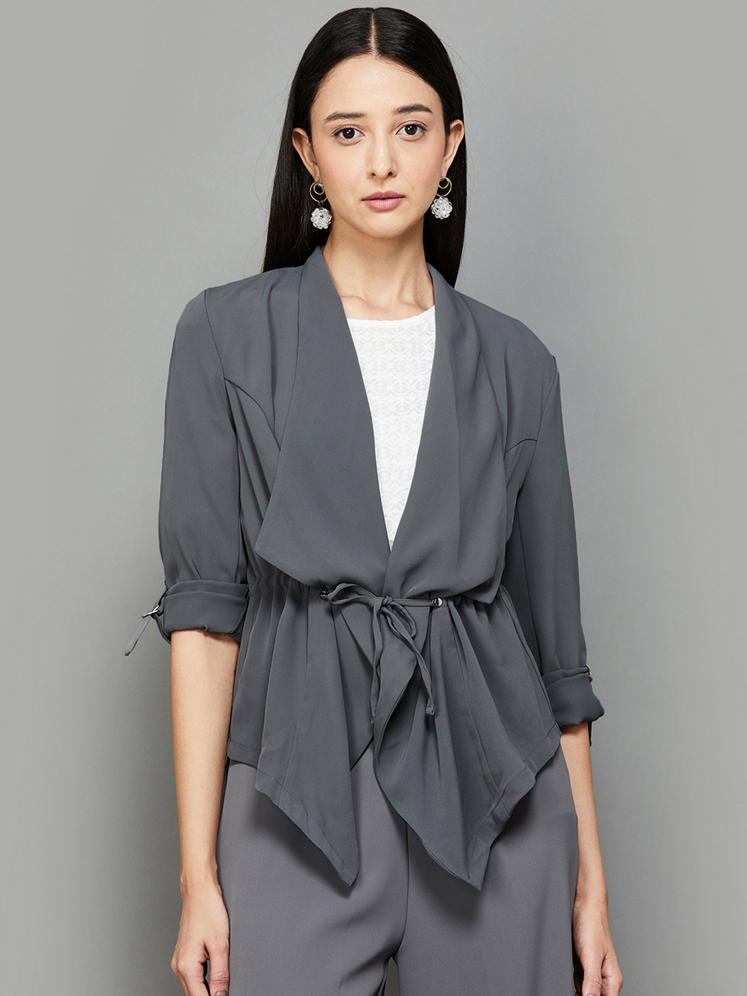 Code by Lifestyle Grey Regular Fit Shrug