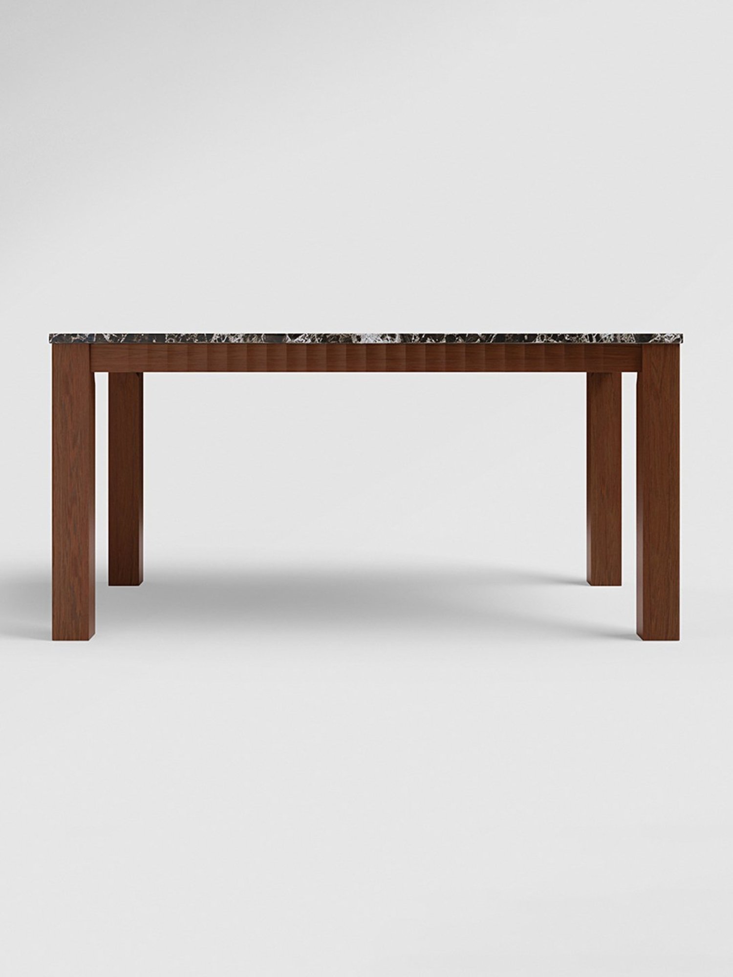 Godrej Interio Onyx Black & Brown Rubber Wood 6 Seater Rectangular Dining Table