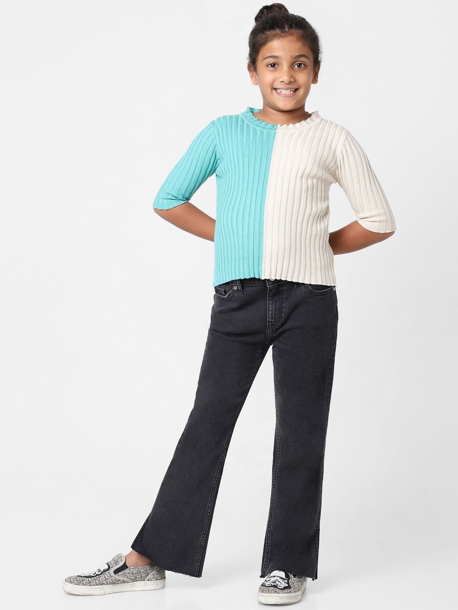 KIDS ONLY Kids White & Blue Color Block Top