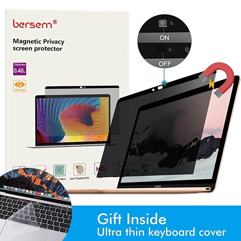 MacBook 12 Magnetic Privacy Screen Protector, Webcam Cover Slider - Compatible with MacBook 12 inch with Retina Display(Model A1534 - Late 2018 Models)