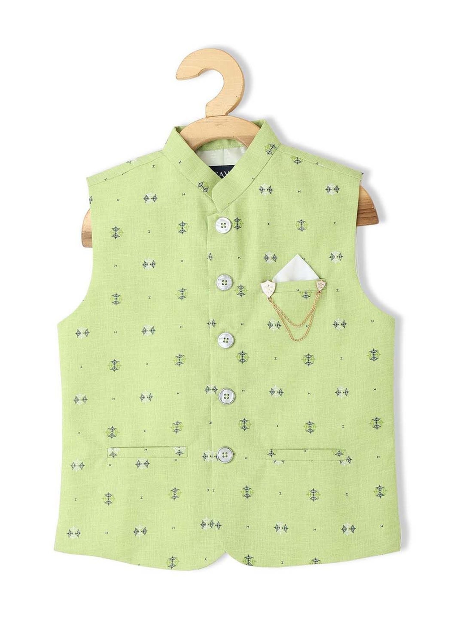 Crimsoune Club Kids Mint Solid Full Sleeves Blazer