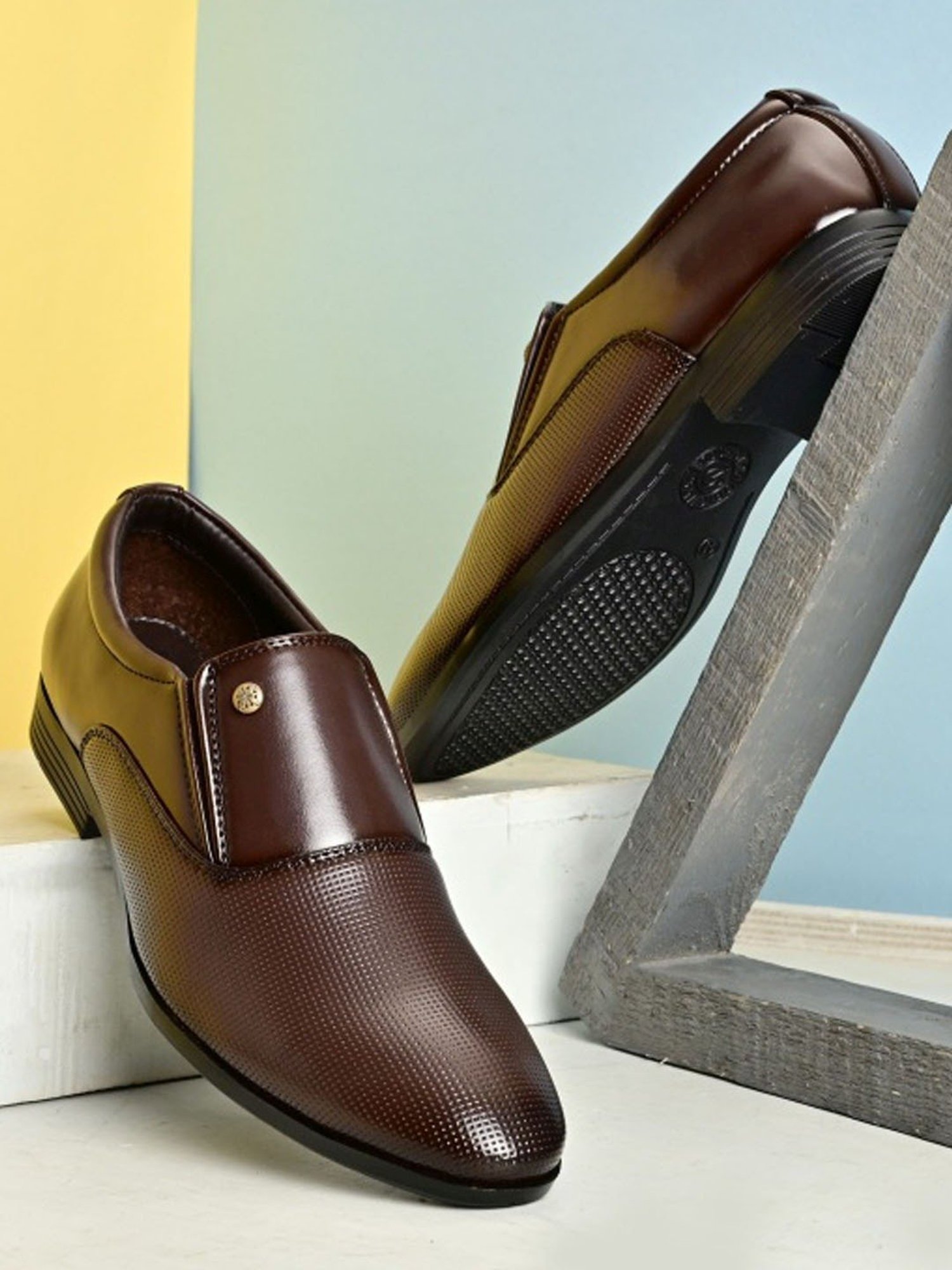 Giorgio Men's Brown Formal Slip-Ons