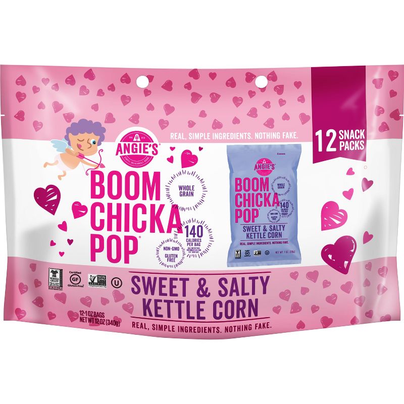 Angie's Boomchickapop Valentine's Exchange Sweet & Salty Kettle Corn - 12ct