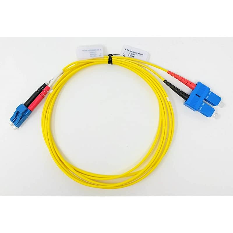 Meter Singlemode Duplex Fiber Optic Cable 9125 LC to SC Yellow