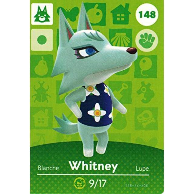 nintendo animal crossing happy home designer amiibo card whitney 148/200 usa version