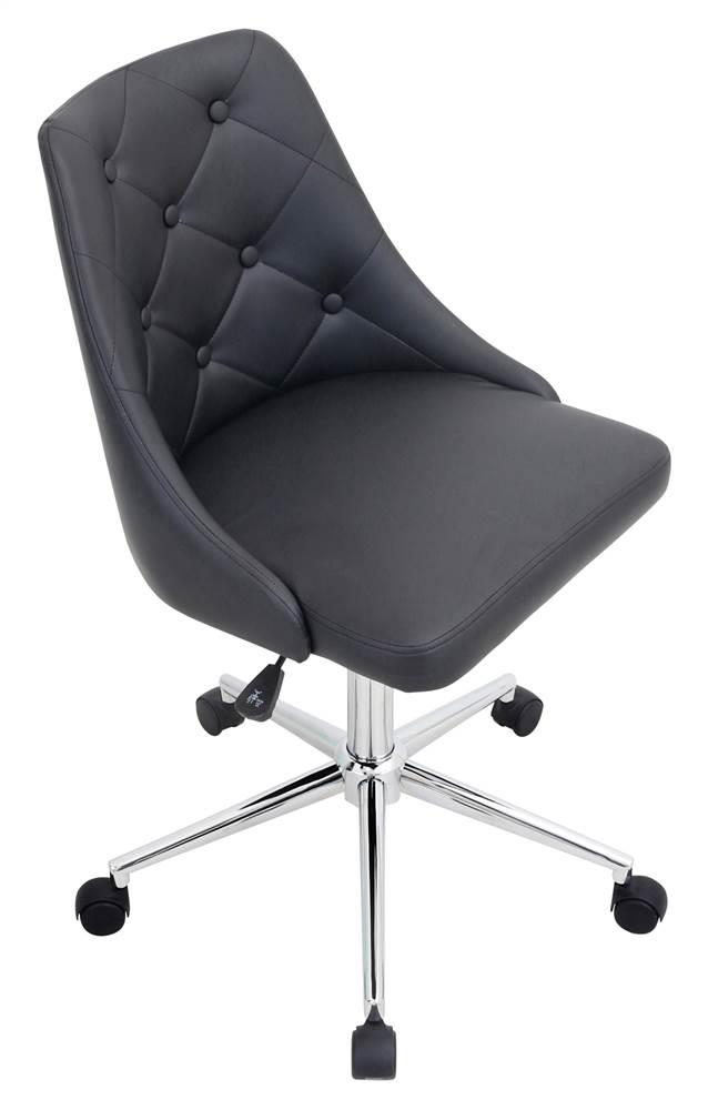 Lumisource Marche Upholstered Swivel Office Chair in Black