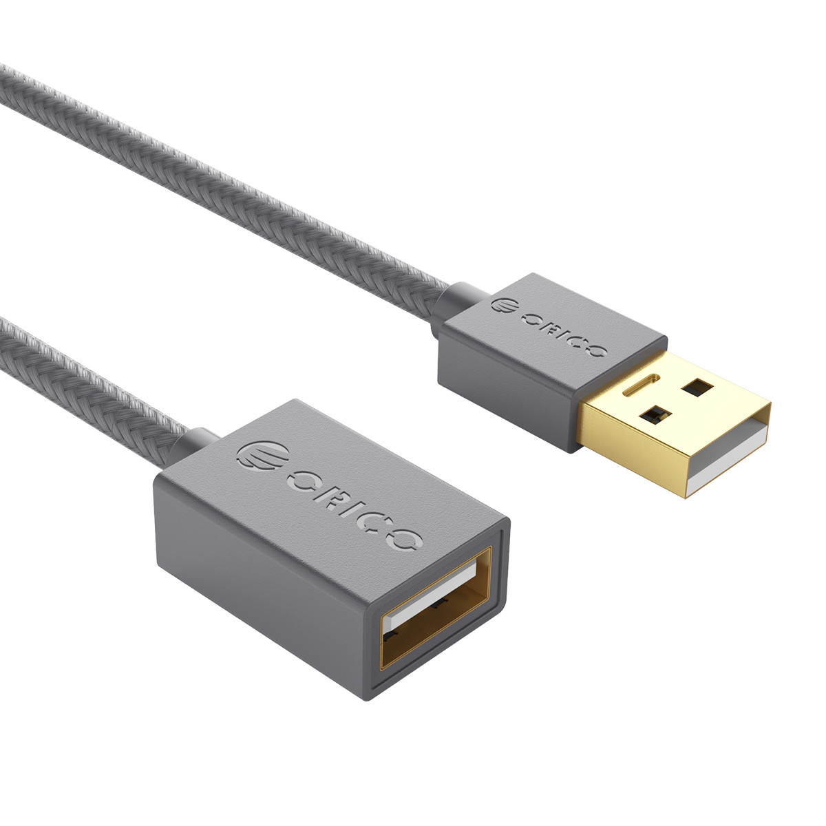 ORICO USB2.0 to USB 2.0 Male to Female Extension Cable - Black /Silver with Gold Plated Connectors 1.64ft-10ft 0.5m to 3m
