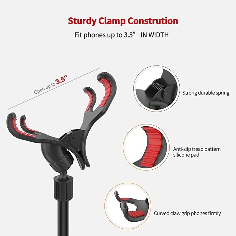 Upgraded No Glue Car Phone Mount Windshield with Strong Suction Long Arm Cell Phone Holder for Car with XShaped Clamp Fits ThickIrregular Phone Case
