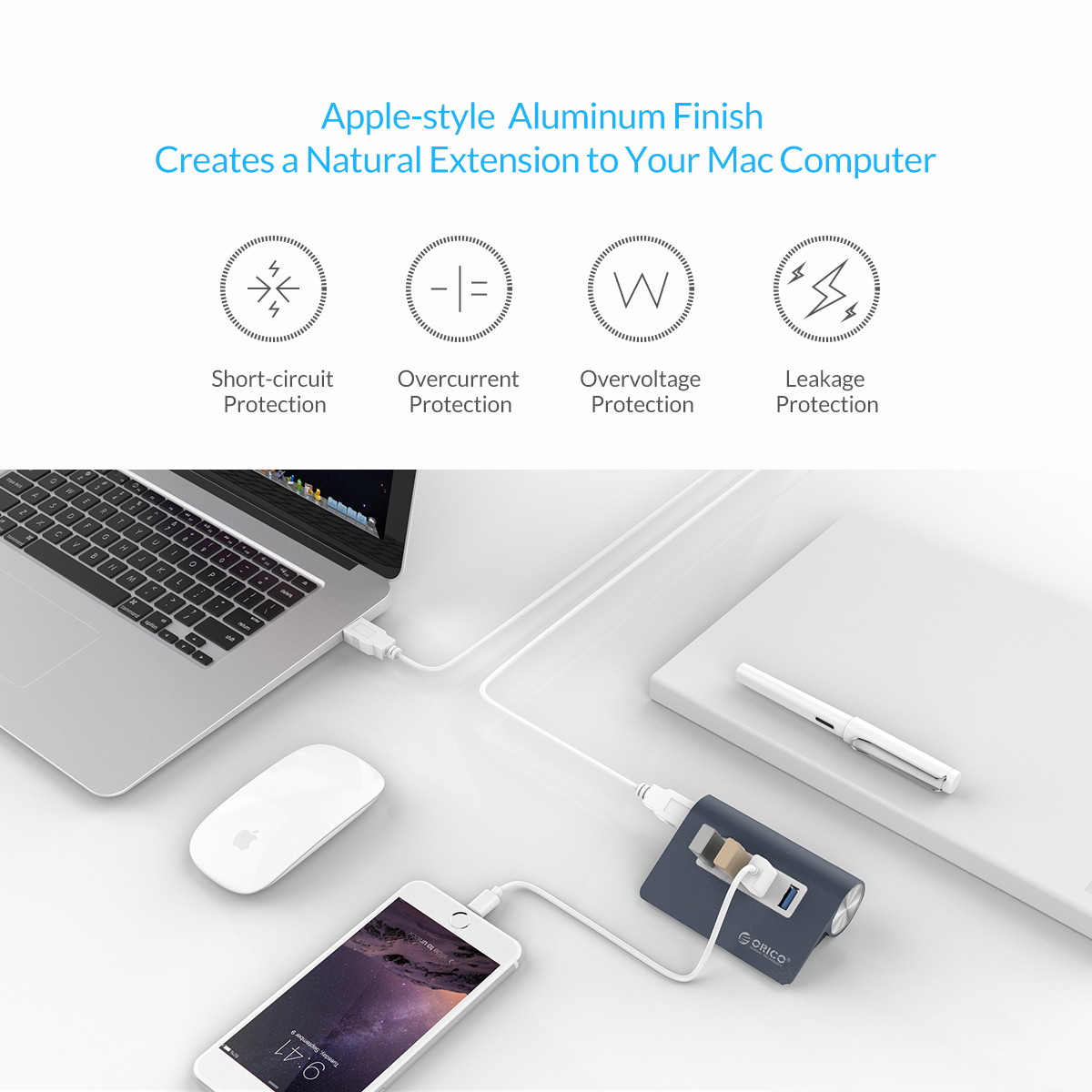 Madeng USB 3.0 HUB Adapter Extender Mini Splitter Box 3 Ports for PC Laptop Macbook Mobile Phone High Speed U Disk Reader