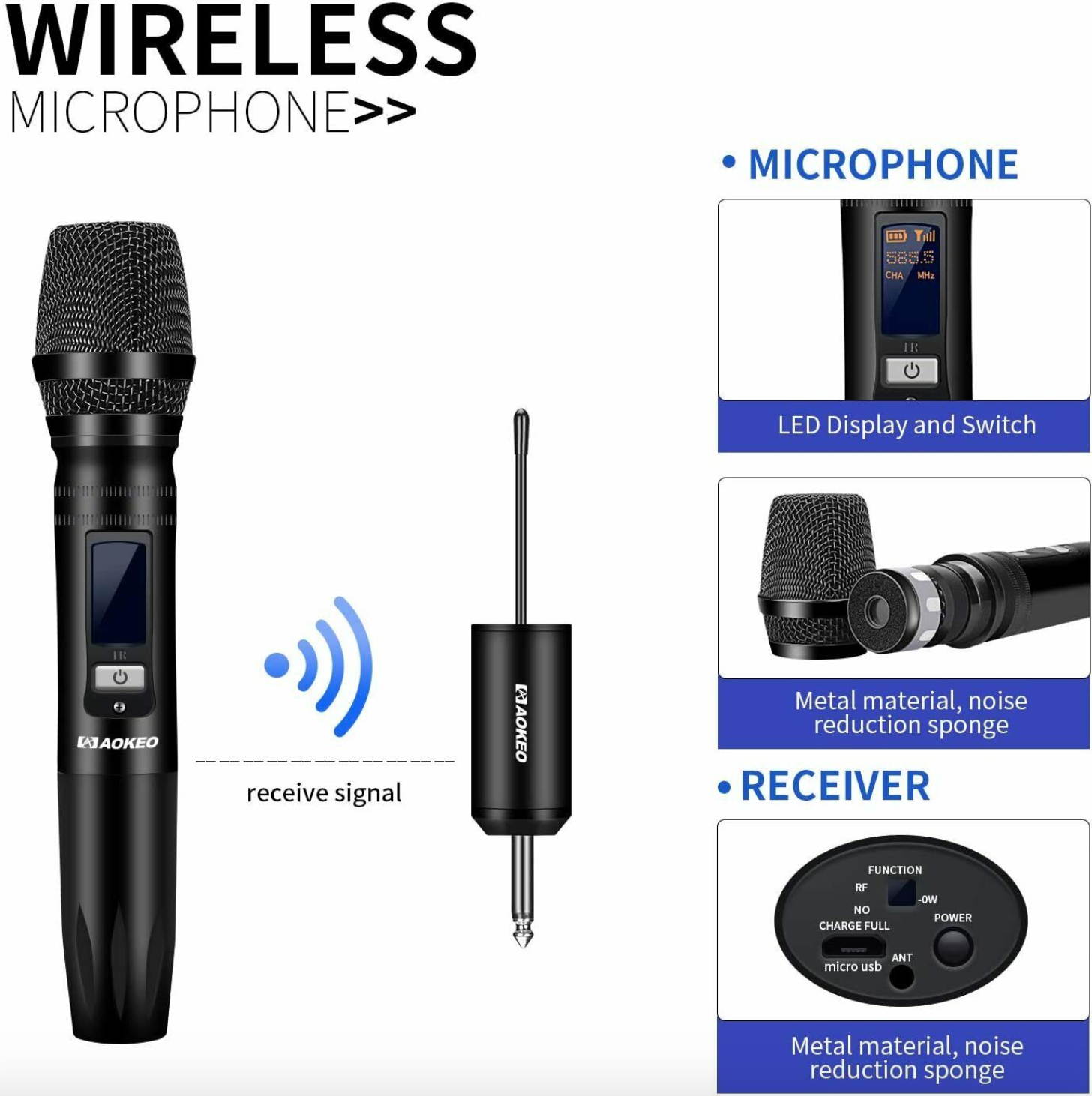 Professional Dynamic Microphone Unidirectional Handheld Recording Karaoke