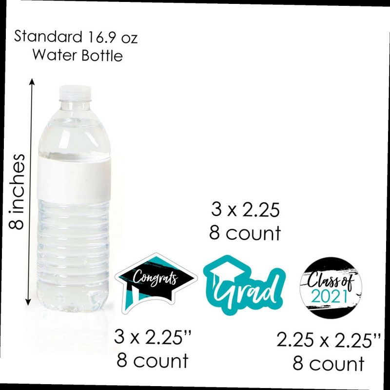 Big Dot of Happiness Teal Grad - Best is Yet to Come - Cupcake Decoration - 2021 Turquoise Grad Party Cupcake Wrappers and Treat Picks Kit - Set of 24