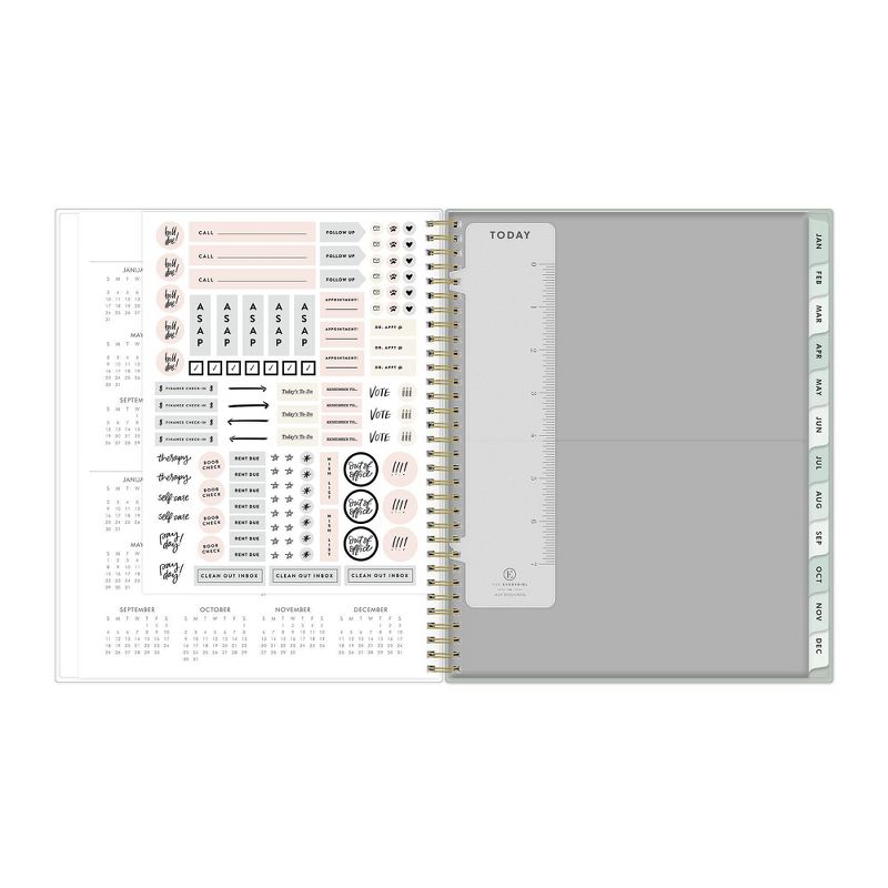 2021 The Everygirl Planner 8.5" x 11" Clear Plastic Cover Weekly/Monthly Wirebound Tuberose - Blue Sky