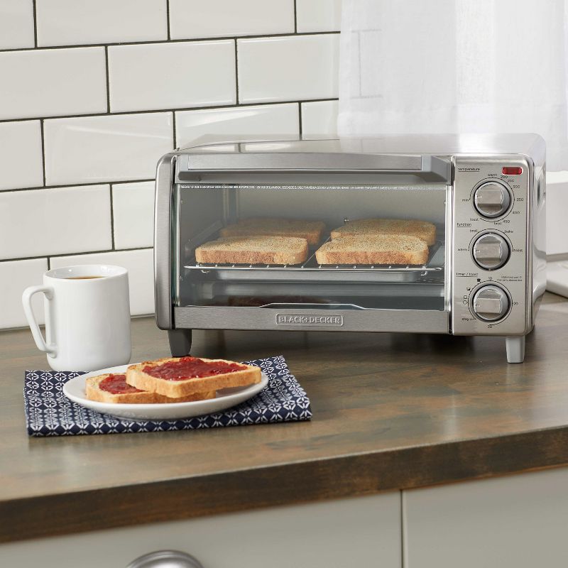 Toshiba MC25CEY-BS 6 Slice Small Stainless Convection Pizza Toaster Oven, Black
