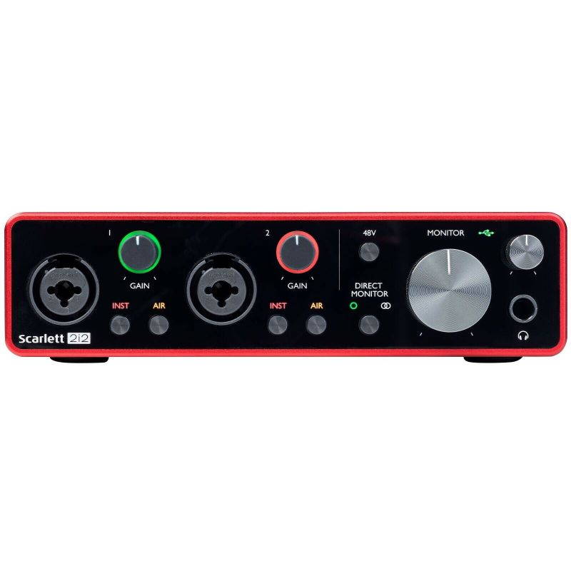 Home Recording Scarlett 2i2 3G MIDI USB Studio Bundle Package w Software, Akai