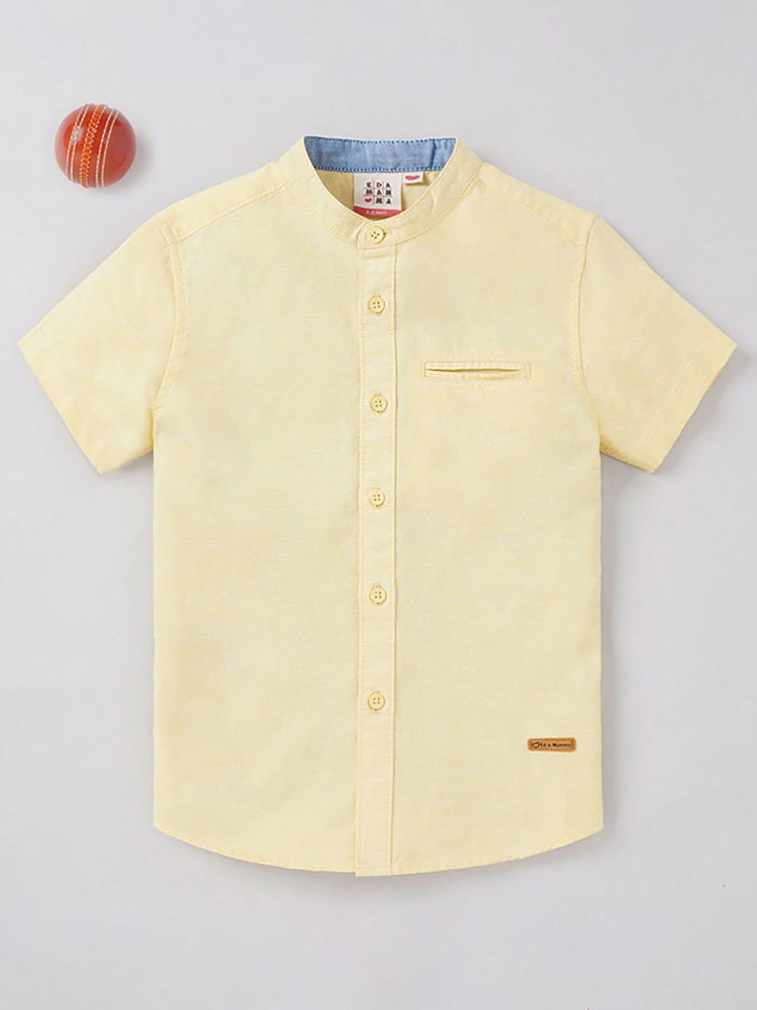 Ed-a-Mamma Kids Yellow Solid Shirt