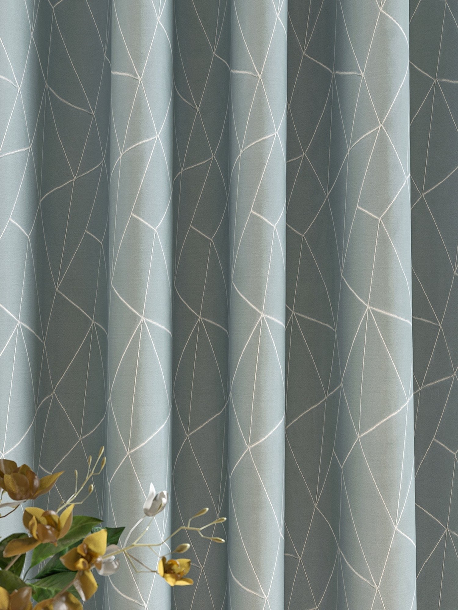 DDecor Abstract Blue Polyester 7 ft Door Curtain