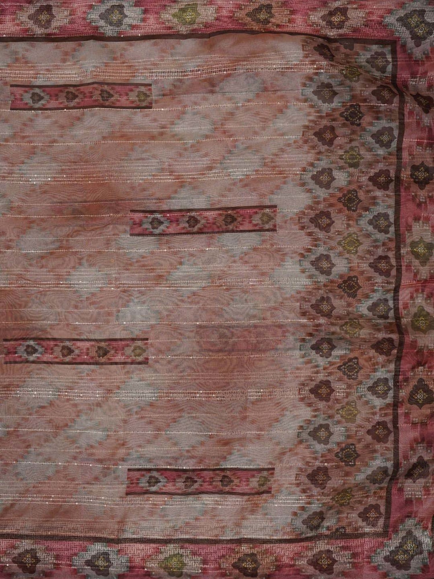 Jaipur Kurti Rust Embroidered Unstitched Dress Material