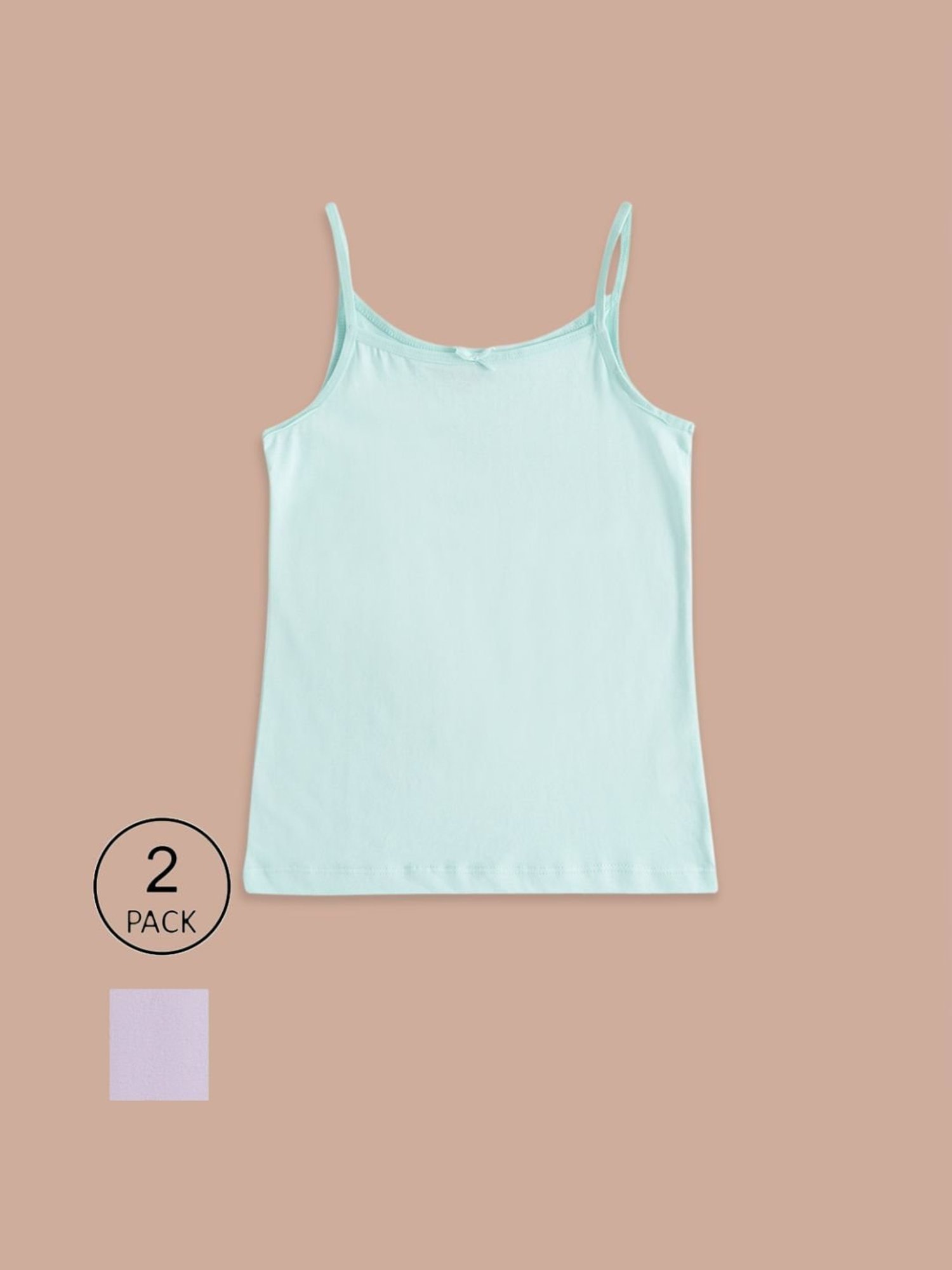 Pantaloons Junior Blue & Purple Cotton Regular Fit Camisole (Pack of 2)