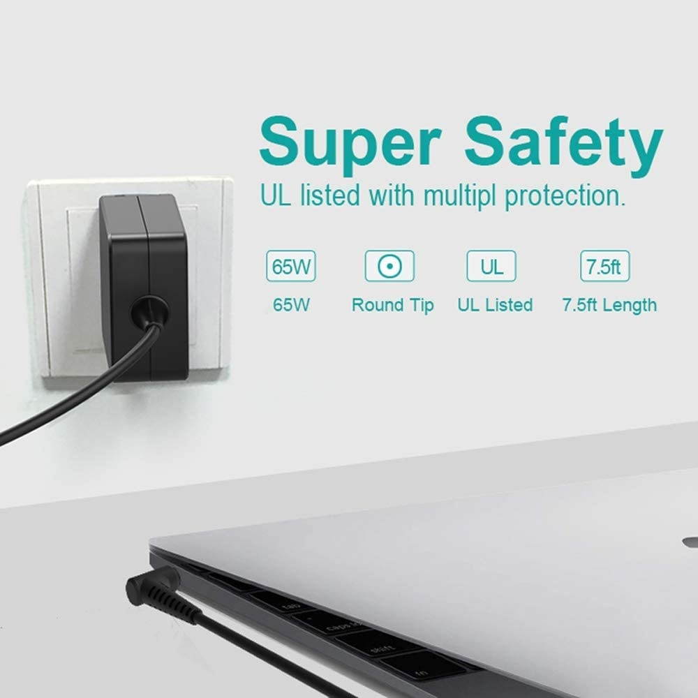 UL Listed AC Charger Fit for Lenovo IdeaPad 80S6 81C9 80R9 81A4 81A5 81CA 80UD 80T7 80TJ 80XR 80XM 80XS 80XL 80SF 80WG 80QQ 80YS 81B5 80V5 Model ADL45WCC PA-1450-55LL Laptop Power Supply Adapter Cord