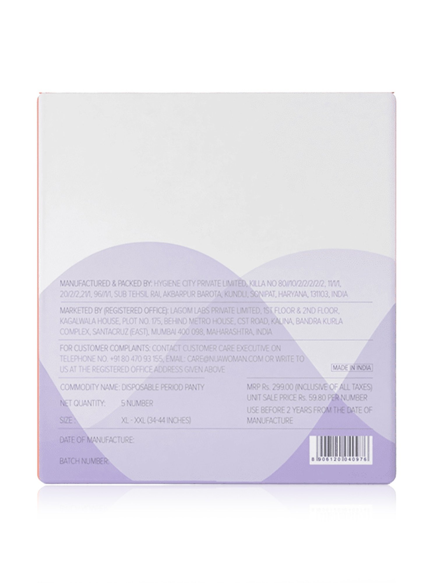 Nua Overnight Period Panty (XL-XXL) Pack of 2