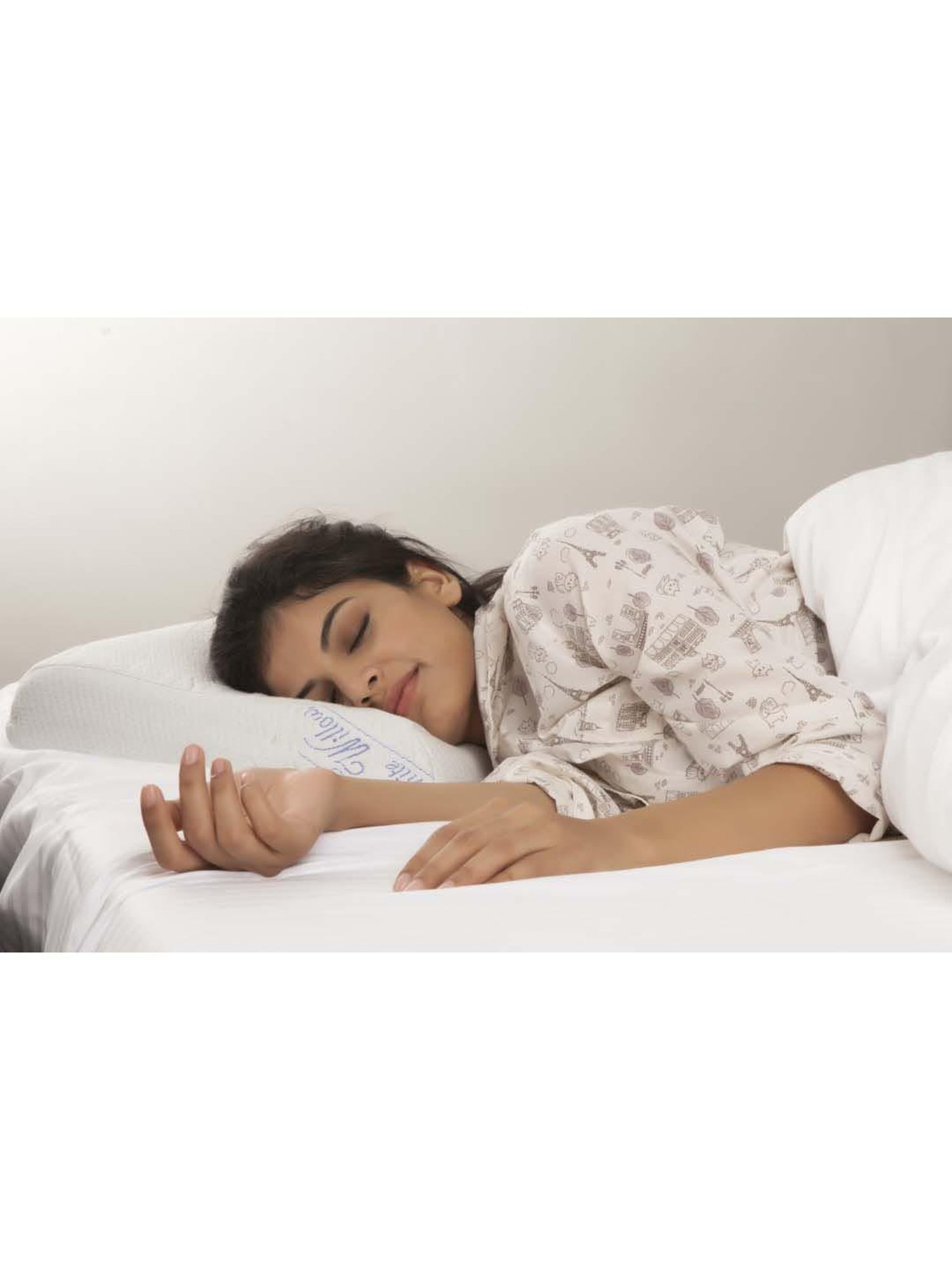 The White Willow White & Green Woven Foam Contour Pillow - Set of 1