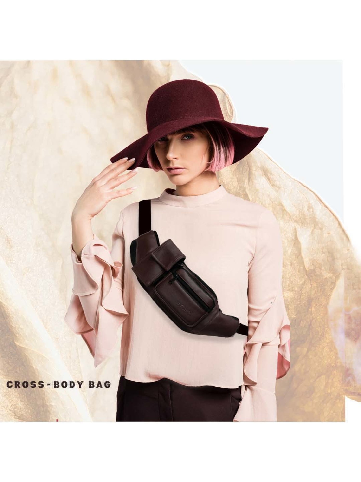 F Gear Brown Solid Waist Pouch