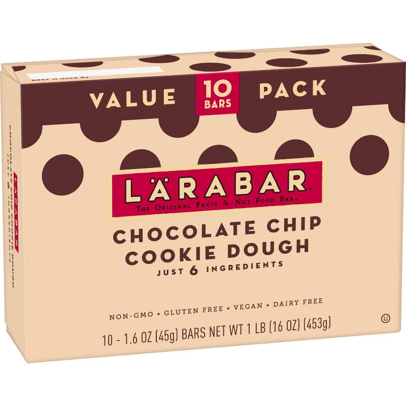 Larabar Chocolate Chip Cookie Dough Energy Bars - 16oz 10ct