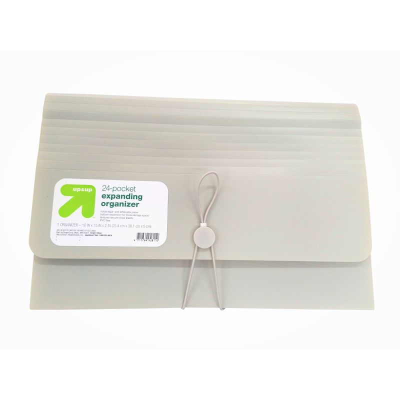 24 Pocket Expanding File Folder Organizer Legal Size Gray - up & up™