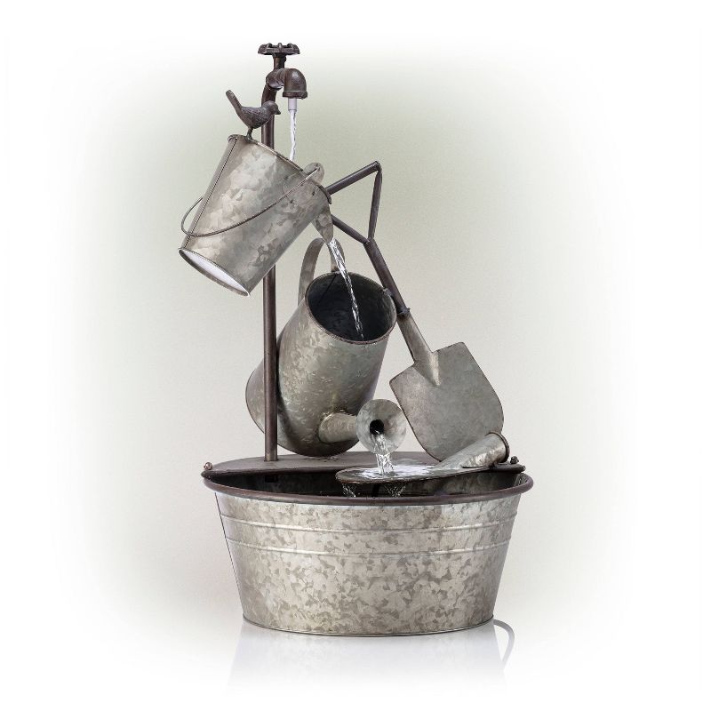 Alpine Corporation 29" Metal Tiered Garden Tools Fountain - Copper