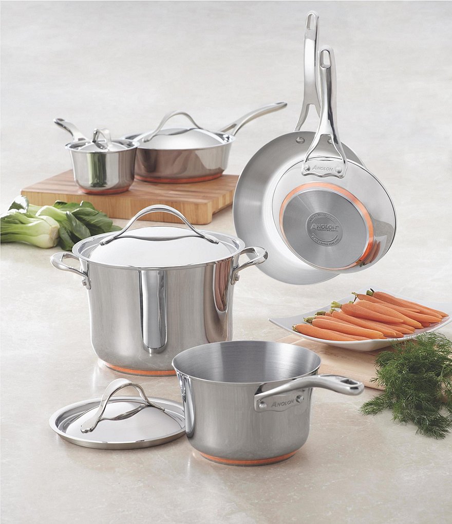 Anolon Nouvelle Copper & Stainless Steel 10-Piece Cookware Set