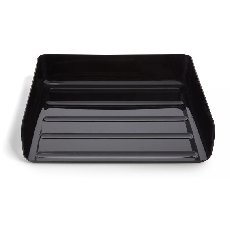 TRU RED Side Load Stackable Plastic Letter Tray, Black(TR55329) 