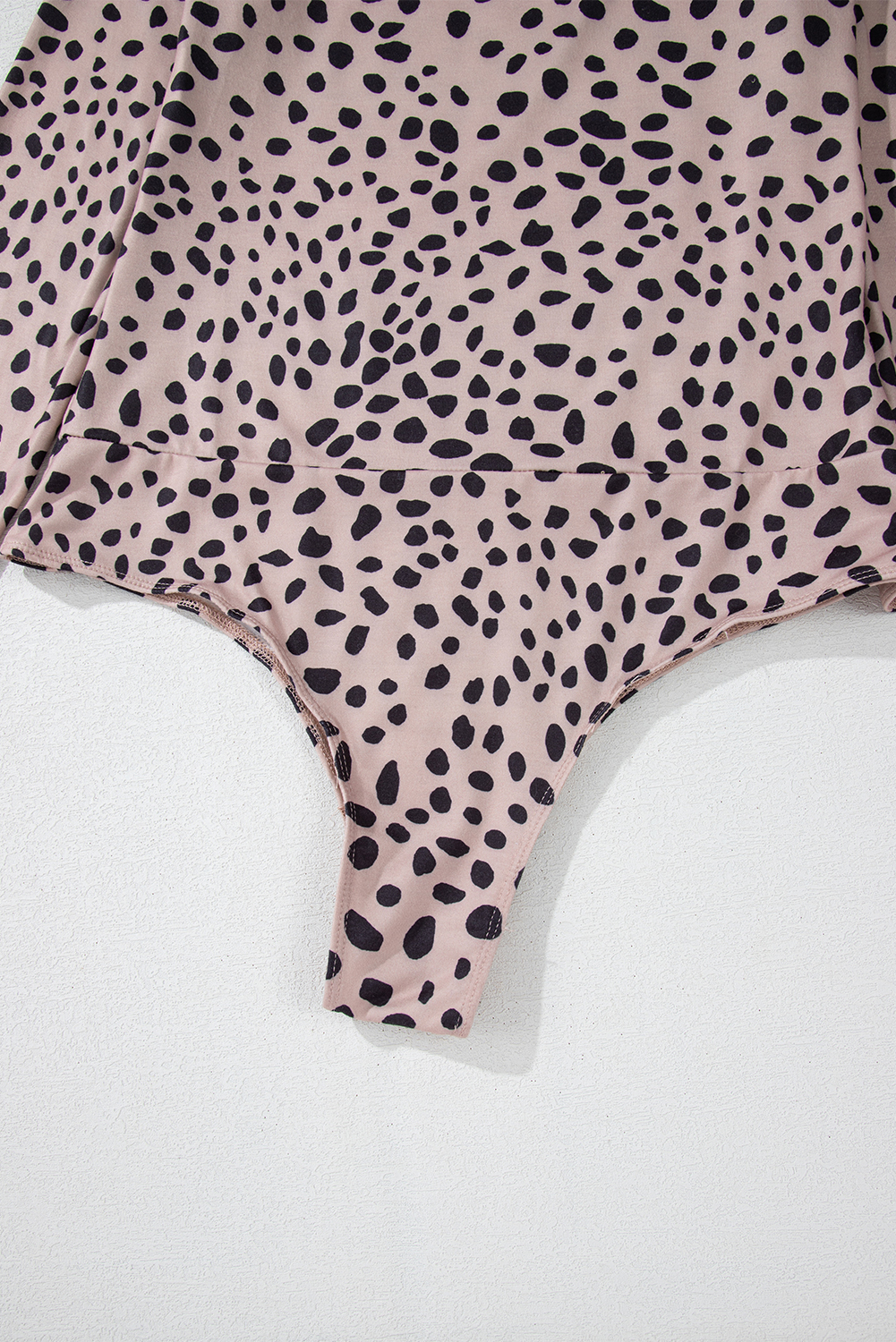 Rose Red Rhinestone Mesh Long Sleeve Bodysuit