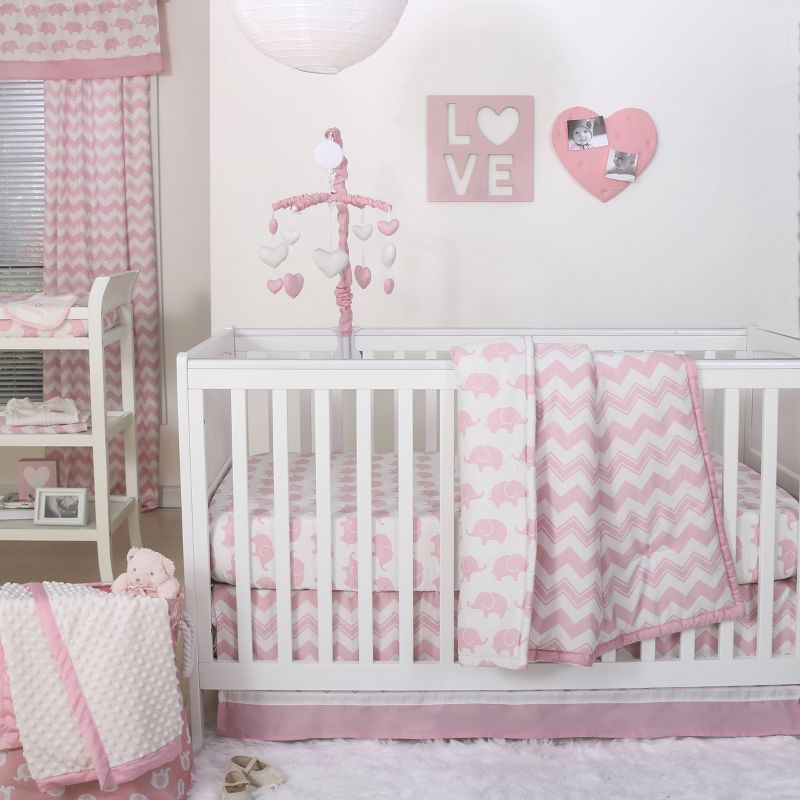 The Peanutshell Sheets Pink Elephants/Pink Hearts 2pk