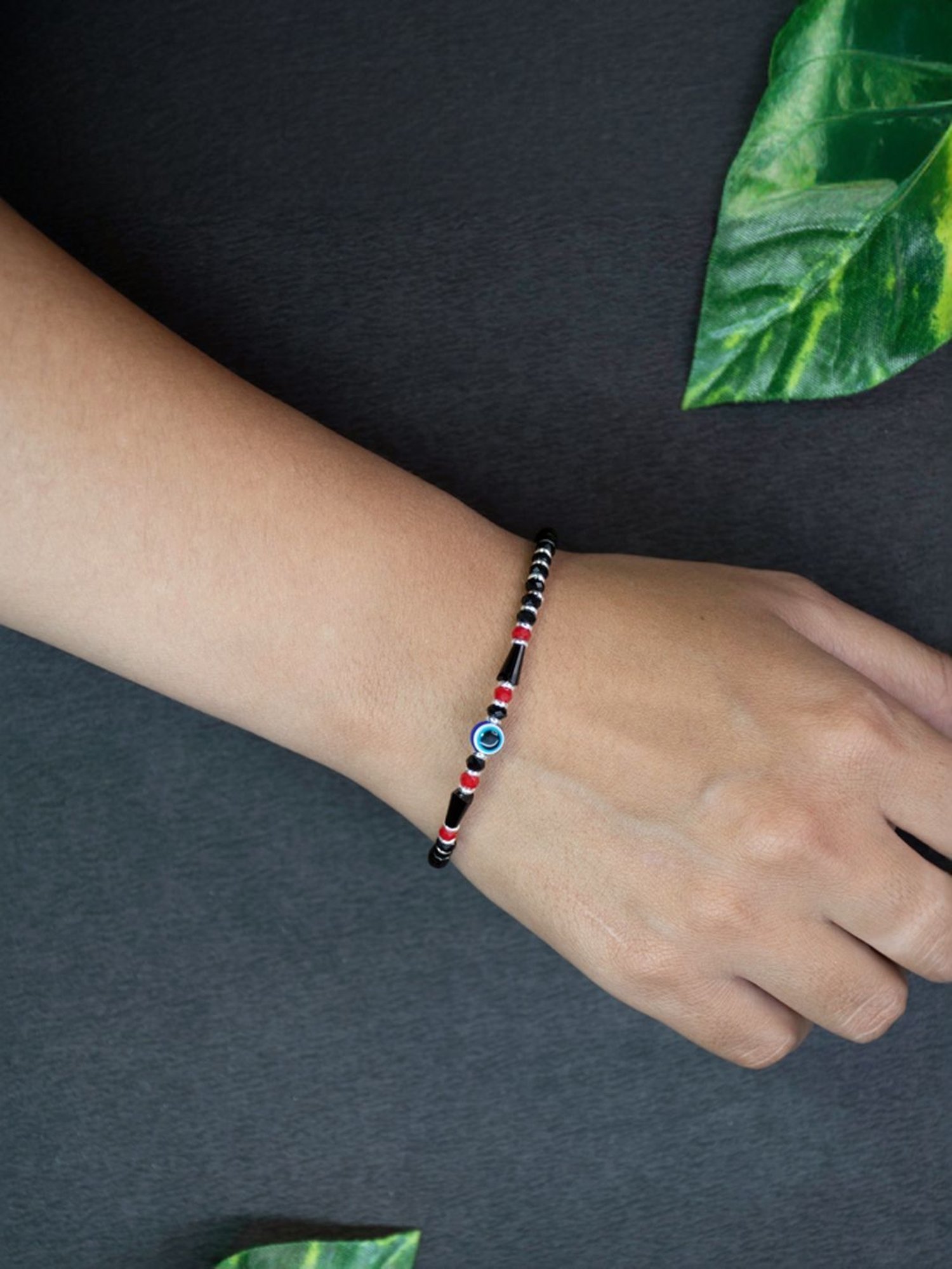 Arte Jewels 925 Sterling Silver Nazariya Evil Eye Bead Bracelet for Women & Girls