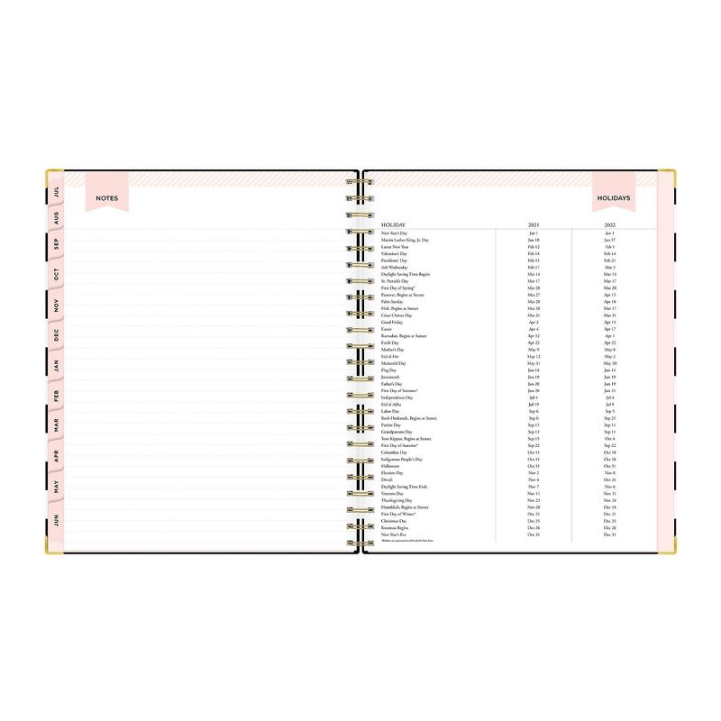 2021-22 Academic Planner 8.5" x 11" Hard Cover Weekly/Monthly Wirebound Rugby Stripe Black - Day Designer
