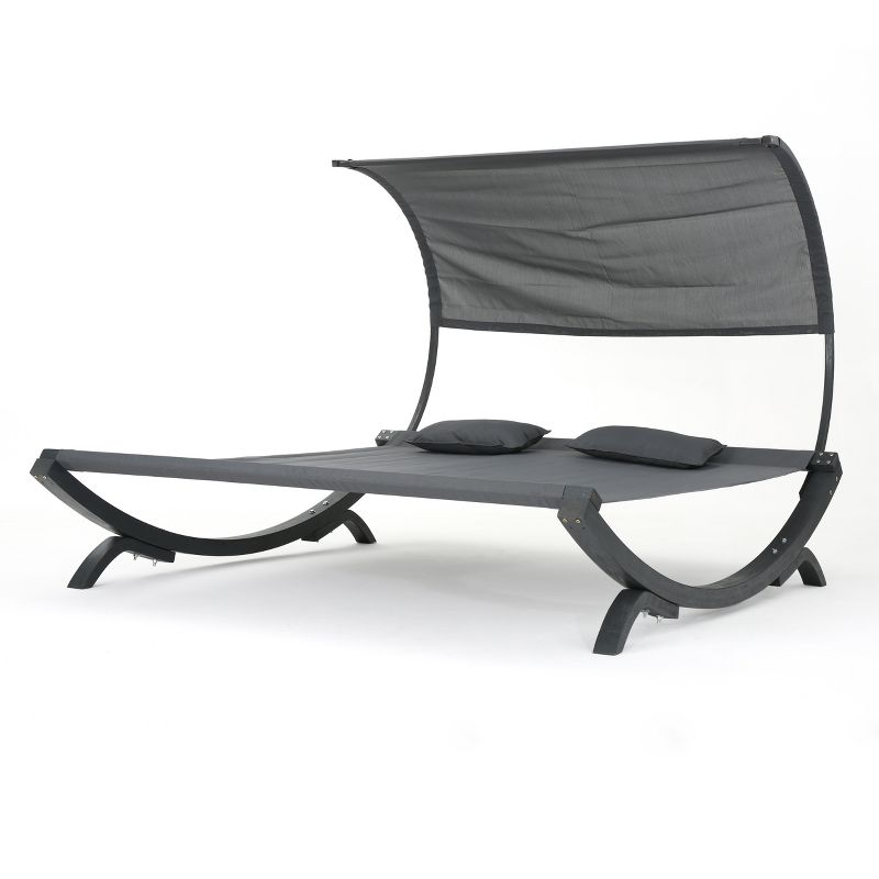 NewPort Outdoor Wicker Chaise Lounge - Dark Gray - Coaster