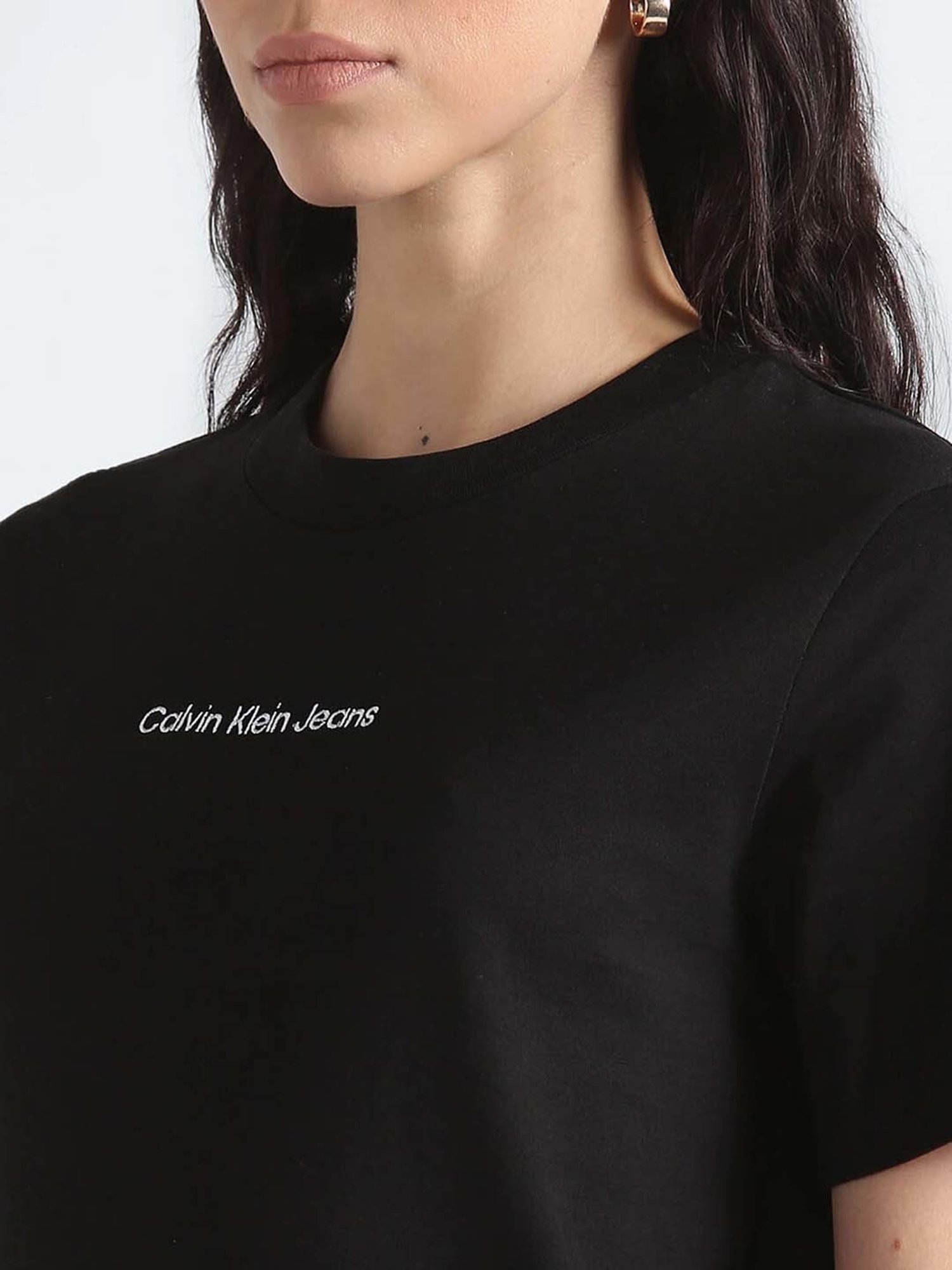 Calvin Klein Black Embroidery Regular Fit T-Shirt