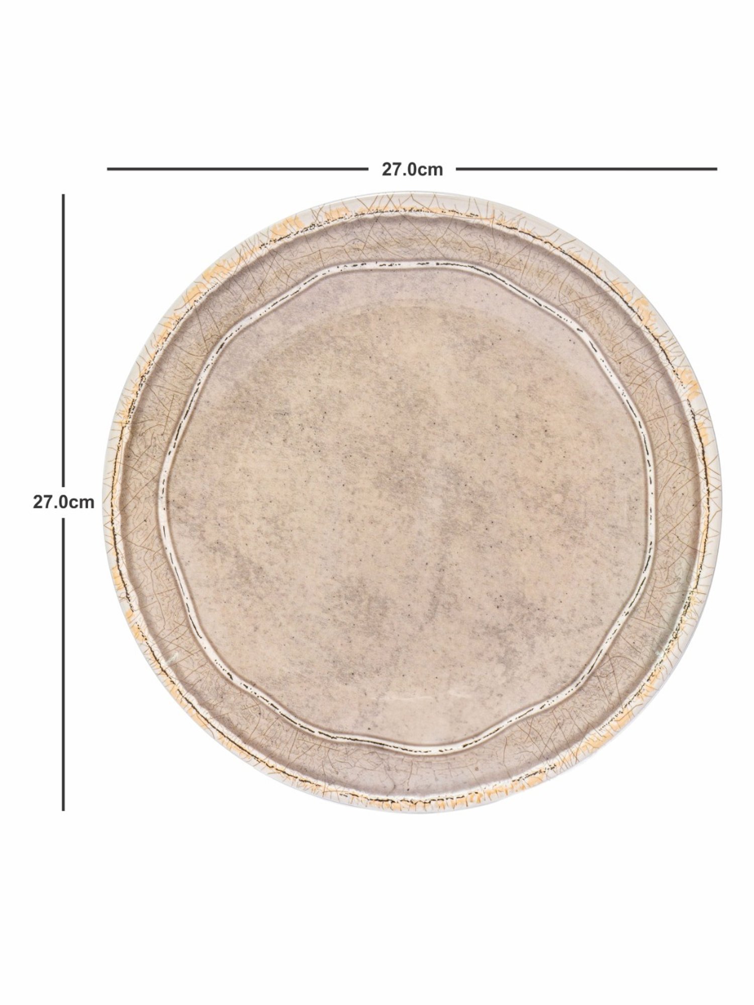 Servewell Beige Melamine Dinner Plate - Set of 6