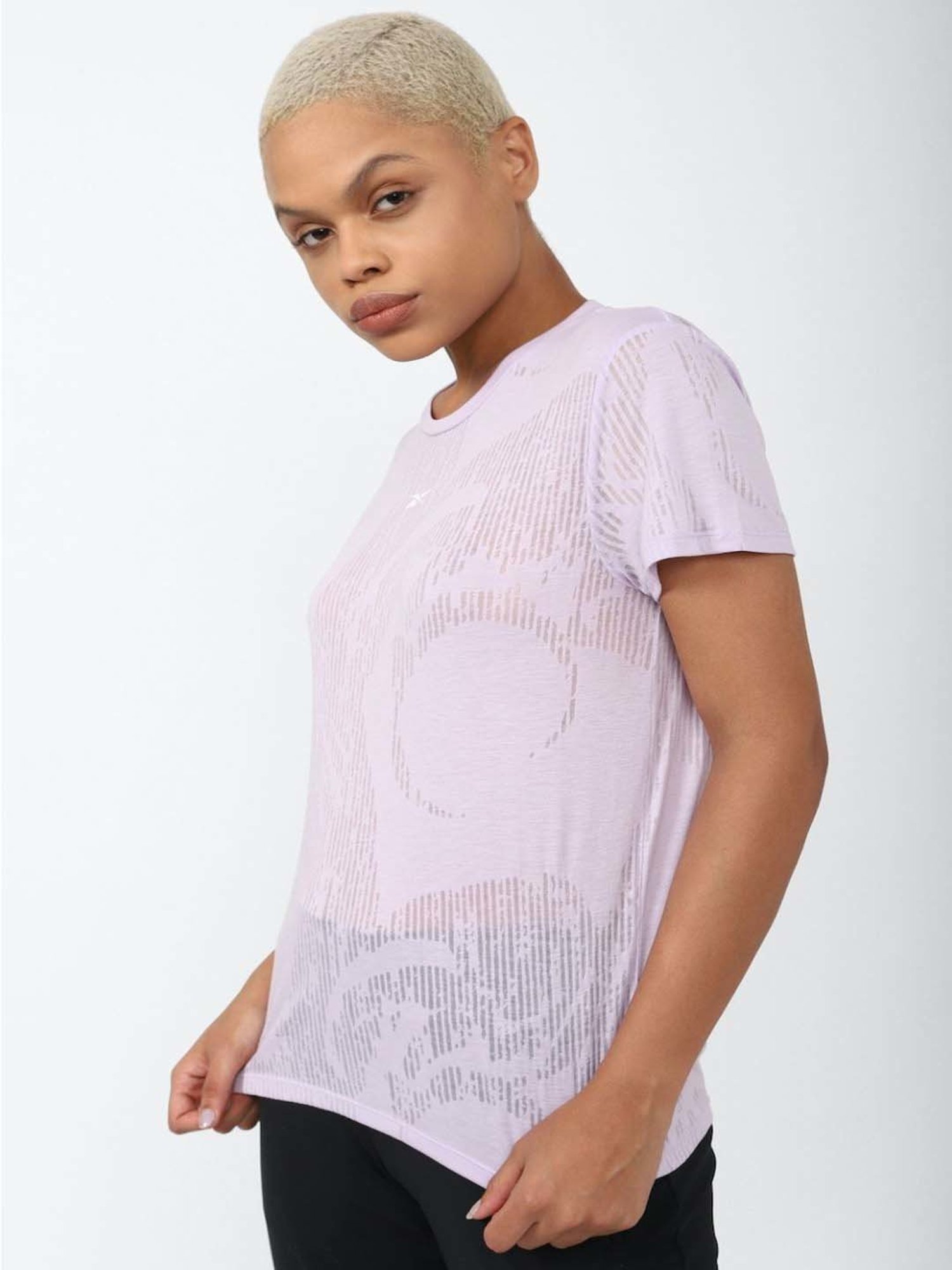 Reebok Lilac Printed T-Shirt