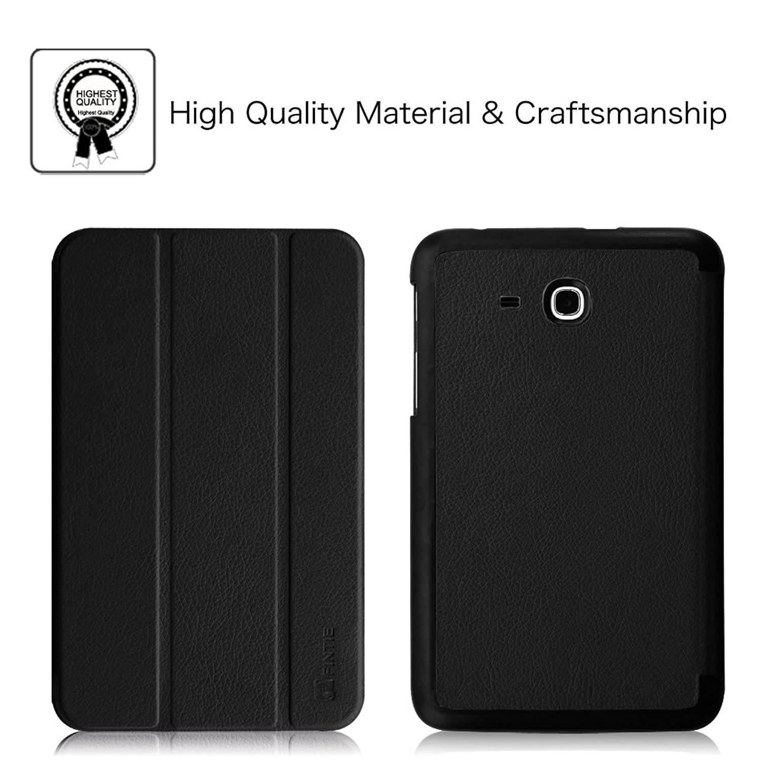 Fintie Slim Shell Case for Samsung Galaxy Tab E Lite 7.0 - Ultra Lightweight Protective Stand Cover for Galaxy Tab E Lite 7.0 SM-T113/Tab 3 Lite 7.0 SM-T110/SM-T111 7-Inch Tablet, Black
