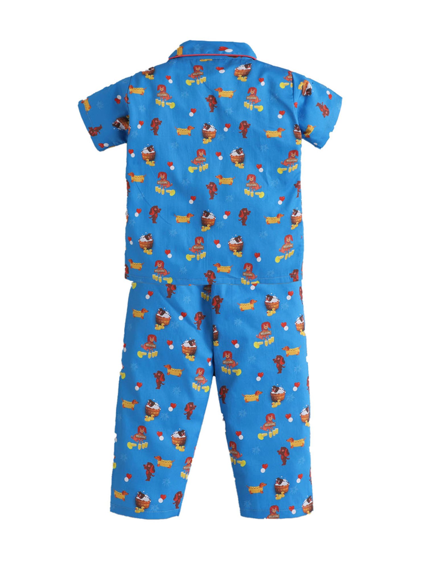 The Magic Wand Boys Blue Printed Shirt with Pyjamas