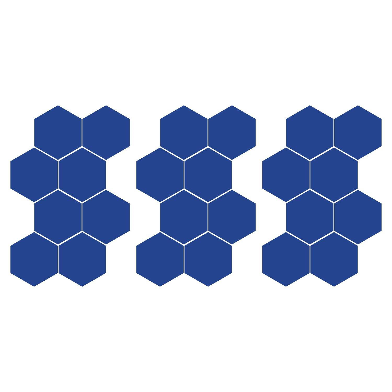 LiteMark 1 Inch Blue Hexagon Decals - Pack of 208