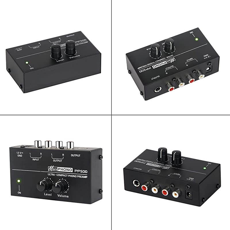 PP500 Ultracompact Preamplifier Phono Preamp with Level Volume Controls RCA Input Output 14 TRS Output Interfaces